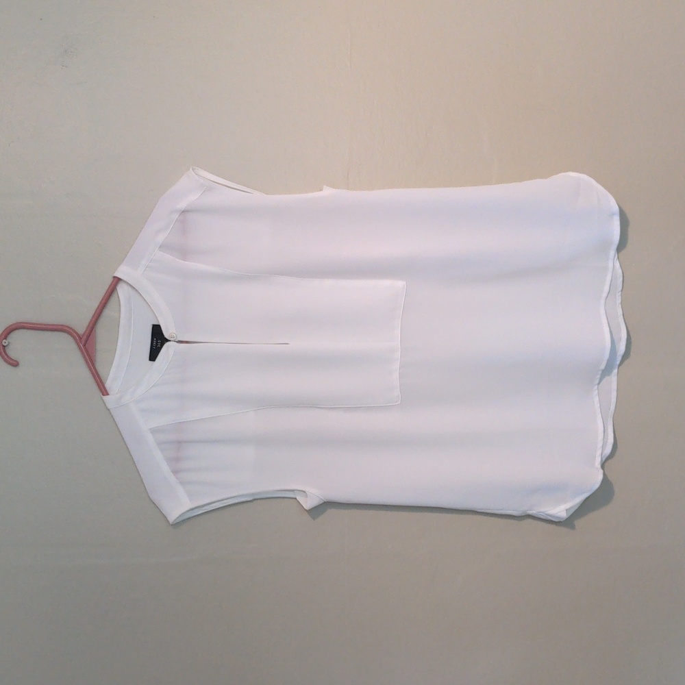 J.Crew 365 sleeveless blouse, white, small tall